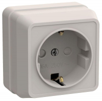 Розетка 1-м ОП Октава РСш20-3-ОКм 16А IP20 с заземл. защ. шторки крем. GENERICA ERO14-K33-16-DC