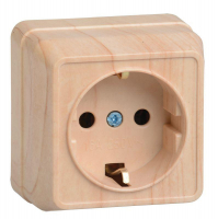 Розетка 1-м ОП Октава РС20-3-ОС 16А IP20 с заземл. сосна GENERICA ERO11-K03-16-DC