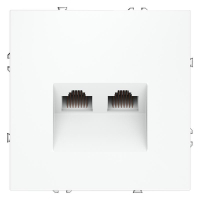 Розетка компьютерная 2-м СП S70 RJ45 + RJ45 кат.6 механизм бел. матов. Voltum VLS060202