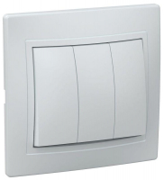 Выключатель 3-кл. СП Кварта 10А IP20 ВС10-3-0-КБ бел. GENERICA EVK30-K01-10-DM