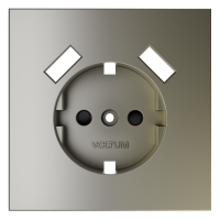 Накладка для розетки с заземлением и защитными шторками, с USB A+A Voltum S70 (шелк) VLS000904