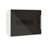 Щиток встраиваемый Фрейм (FRAME) 12мод с тонированной дверцей с 2 шинами PEN на 6 и 8 отверст. бел. DKC F12B1WD