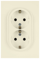 Розетка Эра Arktik 16-2105-02 двойная с заземлением 2X2P+E Schuko со шторками 16А-250В слоновая кость Б0070455