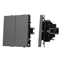 Выключатель звонковый 2 кл софт-тач серый базальт Arlight SWT-MKR2-SFPL-GR (250V, 10A) 061740(1)