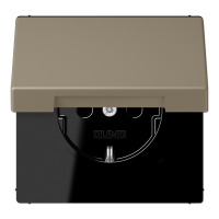 Розетка 2K+З с крышкой Jung LC1520BFKL242