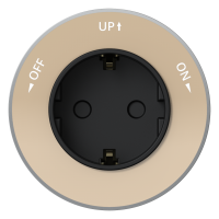 Трековая розетка 2К+З круглая 16А/250В Systeme Electric MultiTrack Песочный MTK13001P