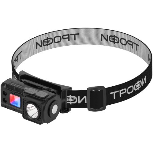 Фонарь светодиодный налобный GA-102 аккумуляторный 3Вт сенсорное управление магнит клипса 5 режимов Трофи Б0069569