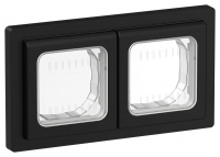 Рамка 2-м СП FLITE Рпро-2-55-ФлЧ IP55 черн. IEK FI-M20-32-55-K02