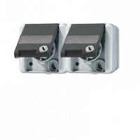 Розетка Schuko двухместная Jung 8220NAWSL