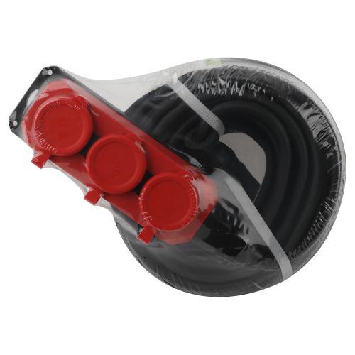 Удлинитель силовой UK-3e-3x1.5-20m-IP44(KG) с заземлением 3 розетки каучук 20м КГ 3х1.5кв.мм IP44 Эра Б0057581