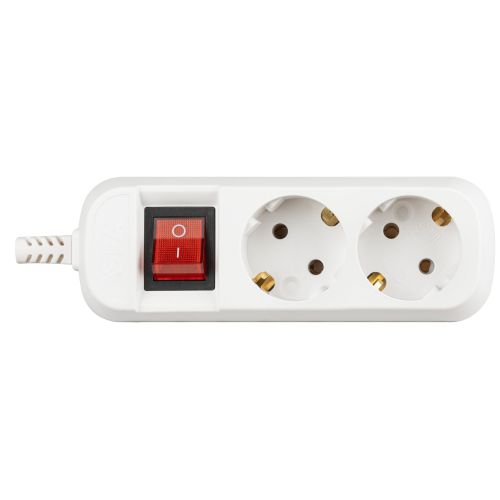 Колодка 2-м KX-2es с заземл. с выкл. бел. Эра Б0071871