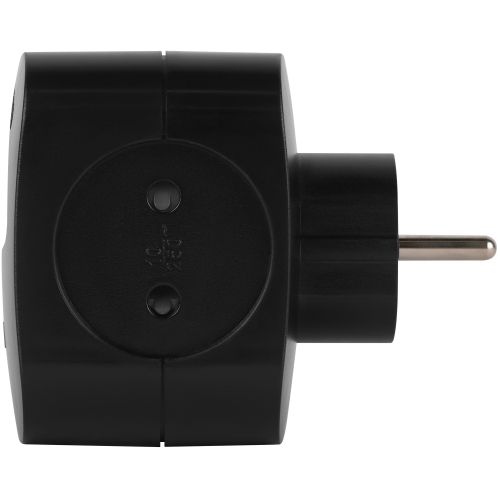 Разветвитель 4-м SP-4-3USBAC-B + 3 USB A+C со шторками 10А чер. Эра Б0069084