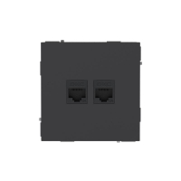 Розетка компьютерная 2-м KANT RJ45 кат.6A без шторки черн. уголь DKC 7012674