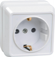 Розетка 1-м ОП Октава РС20-3-ОБ 16А IP20 с заземл. бел. GENERICA ERO11-K01-16-DC