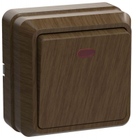 Выключатель 1-кл. ОП Октава 10А IP20 ВС20-1-1-ОД с индикацией дуб GENERICA EVO11-K04-10-DC