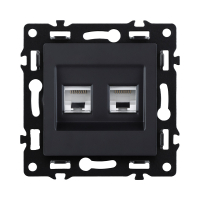 Розетка двойная Ethernet RJ45 Cat.6, черный Kollinger Asthetik AS-018BK