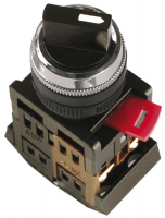 Переключатель AC-22 на 2 полож. I-O 1НО+1НЗ черн. GENERICA BSW10-AC-2-K02