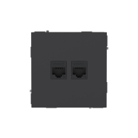 Розетка компьютерная 2-м KANT RJ45 кат.5E без шторки черн. уголь DKC 7012664