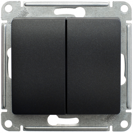 Переключатель 2-клавишный, сх.6, 10АХ Systeme Electric Glossa Антрацит GSL000765
