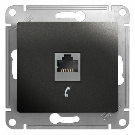 Розетка телефонная RJ11 Systeme Electric Glossa Антрацит GSL000781T
