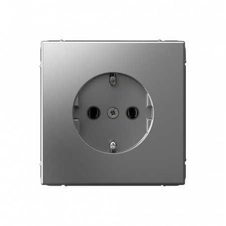 Розетка с заземлением 16А Systeme Electric ArtGallery Сталь GAL000943S