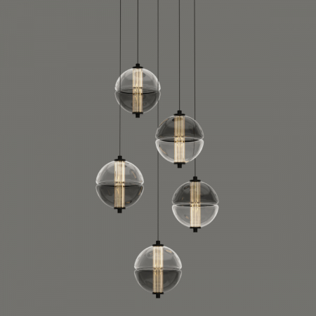 Каскадная люстра Delight Collection MD24022079-5A black/smoky