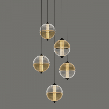 Каскадная люстра Delight Collection MD24022079-5A black/amber