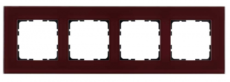 Рамка 4-постовая стекло цвет Гранатовый Jasmart G1004GH