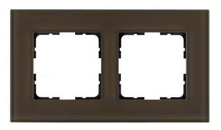 Рамка 2-постовая стекло цвет Каперсовый Jasmart G1002GT