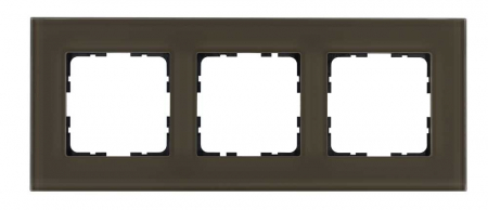 Рамка 3-постовая стекло цвет Каперсовый Jasmart G1003GT