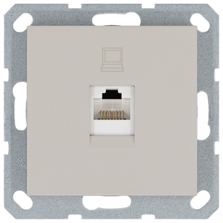 Интернет-розетка RJ45 с накладкой, цвет Тауп Jasmart G6105T