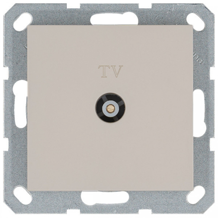 Розетка TV Ф9.5mm проходная с накладкой, цвет Тауп Jasmart G6002T