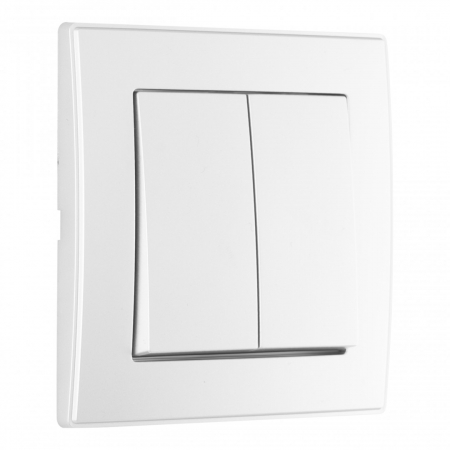 Выключатель двухклавишный Arte Milano SET06-1-30-2 silver