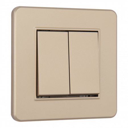 Выключатель двухклавишный Arte Milano SET16-1-30-2 shampan