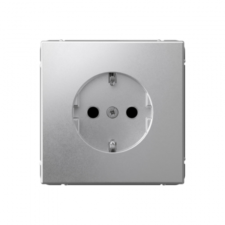 Розетка с заз.со шт., 16А Systeme Electric ArtGallery Алюминий GAL000345S