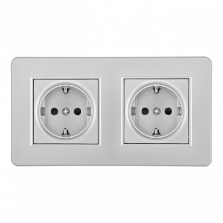 Розетка Arte Milano SET16-2-40-1x2 silver