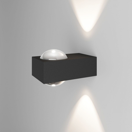 Уличный настенный светильник Elektrostandard Lenses черный 35191/W 4690389216428 a070458