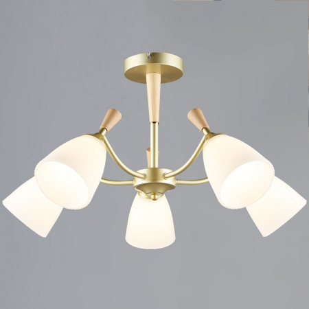 Люстра на штанге Reluce 38960-0.3-05 GD+WOOD