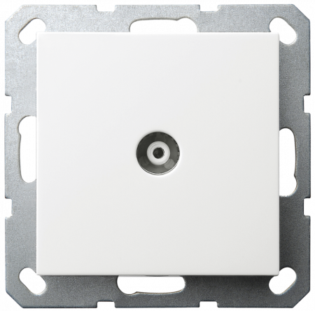 Розетка TV Jasmart проходная с накладкой белый глянцевый G6002W
