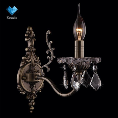 Eurosvet 3281/1 античная бронза/прозрачный хрусталь Strotskis