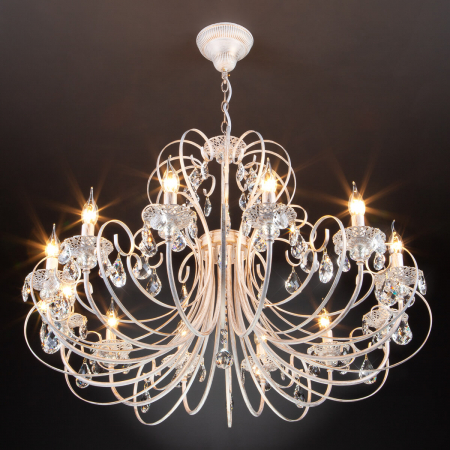 Eurosvet 3305/12 белый с золотом/прозрачный хрусталь Strotskis