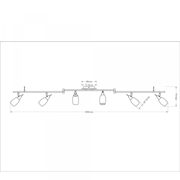 Трековая система Arte Lamp A4590PL-6SS