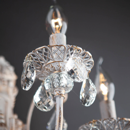 Eurosvet 3305/3  белый с золотом/прозрачный хрусталь Strotskis