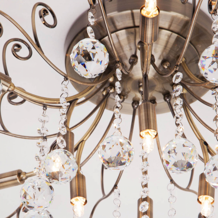 Eurosvet 10042/12 античная бронза/прозрачный хрусталь