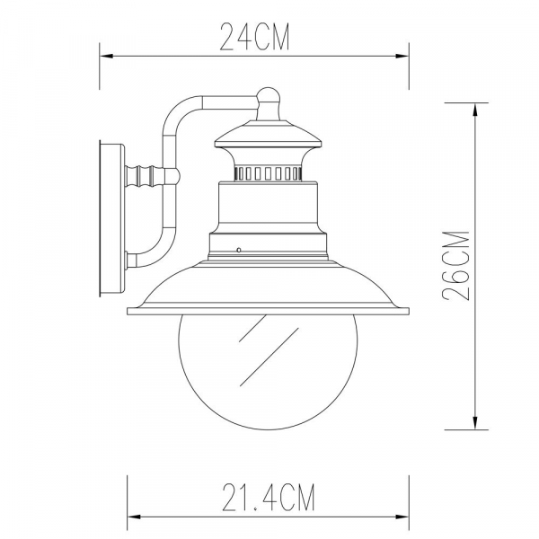 Уличный настенный светильник Arte Lamp Amsterdam A1523AL-1BN