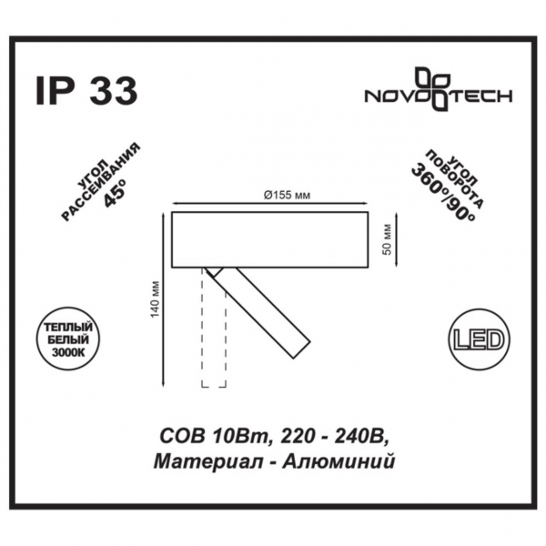 Потолочный светодиодный светильник Novotech Razzo 357704