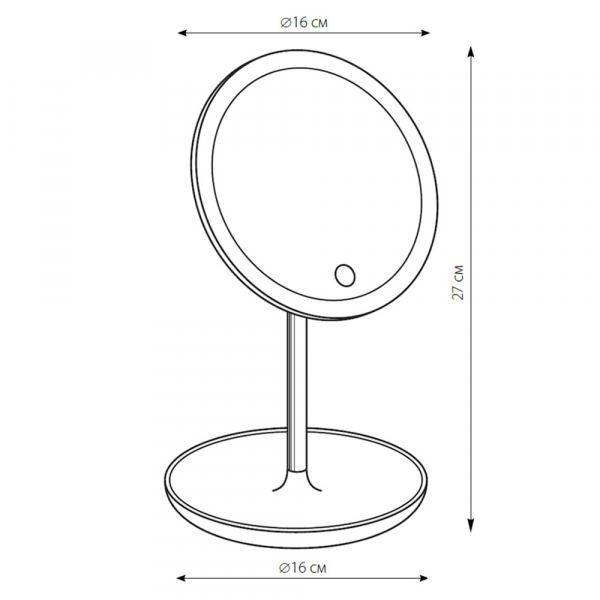 Зеркало с подсветкой (UL-00002758) Uniel TLD-590 White/LED/80Lm/6000K/Dimmer