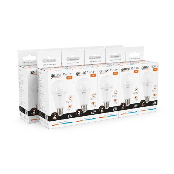 Лампа светодиодная Gauss E27 20W 3000K груша матовая 23219