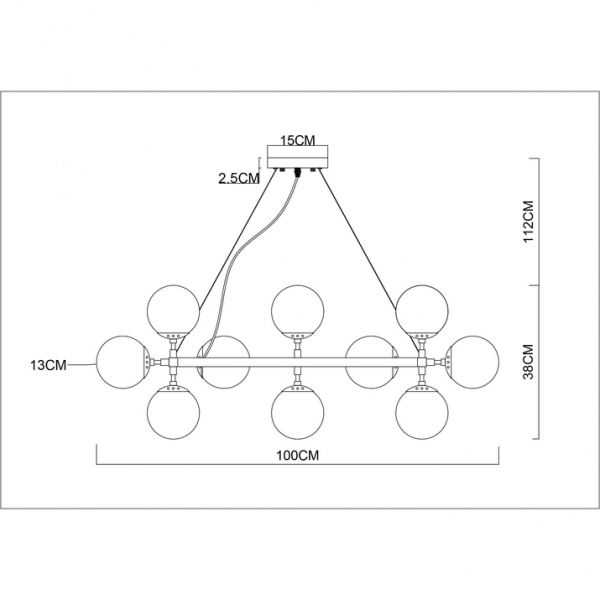 Подвесная люстра Arte Lamp A1664SP-25BK
