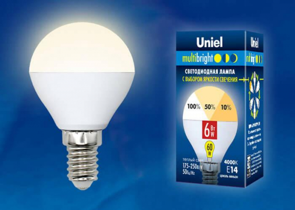 Лампа светодиодная (UL-00002373) Uniel E14 6W 3000K матовая LED-C37-6W/WW/E14/FR/MB PLM11WH